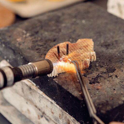 soldering a bail onto a pendant