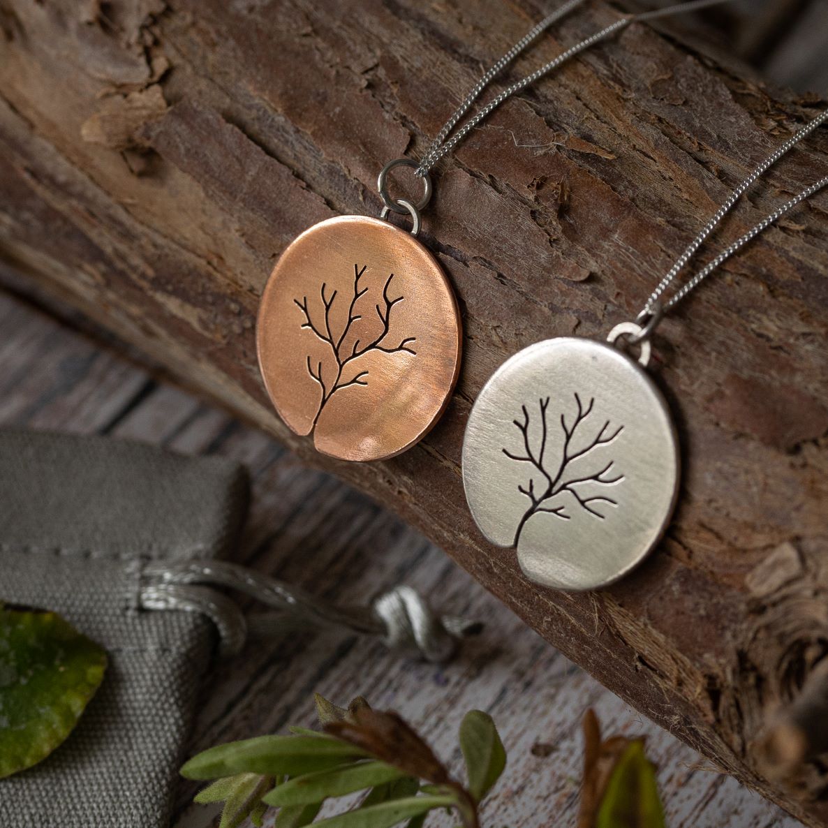 handmade tree design earrings from LollaMac